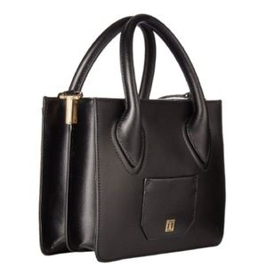 Black Genuine Leather Tribeca Satchel